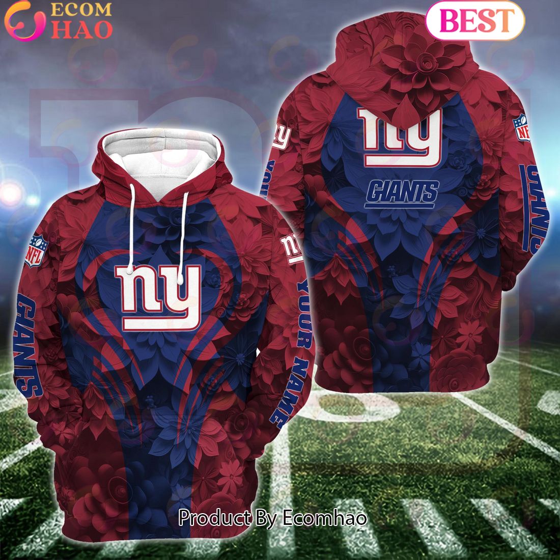 NFL New York Giants Special Flowers Design Hoodie And Leggings