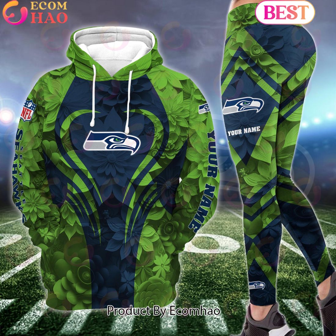 NFL Seattle Seahawks Special Flowers Design Hoodie And Leggings