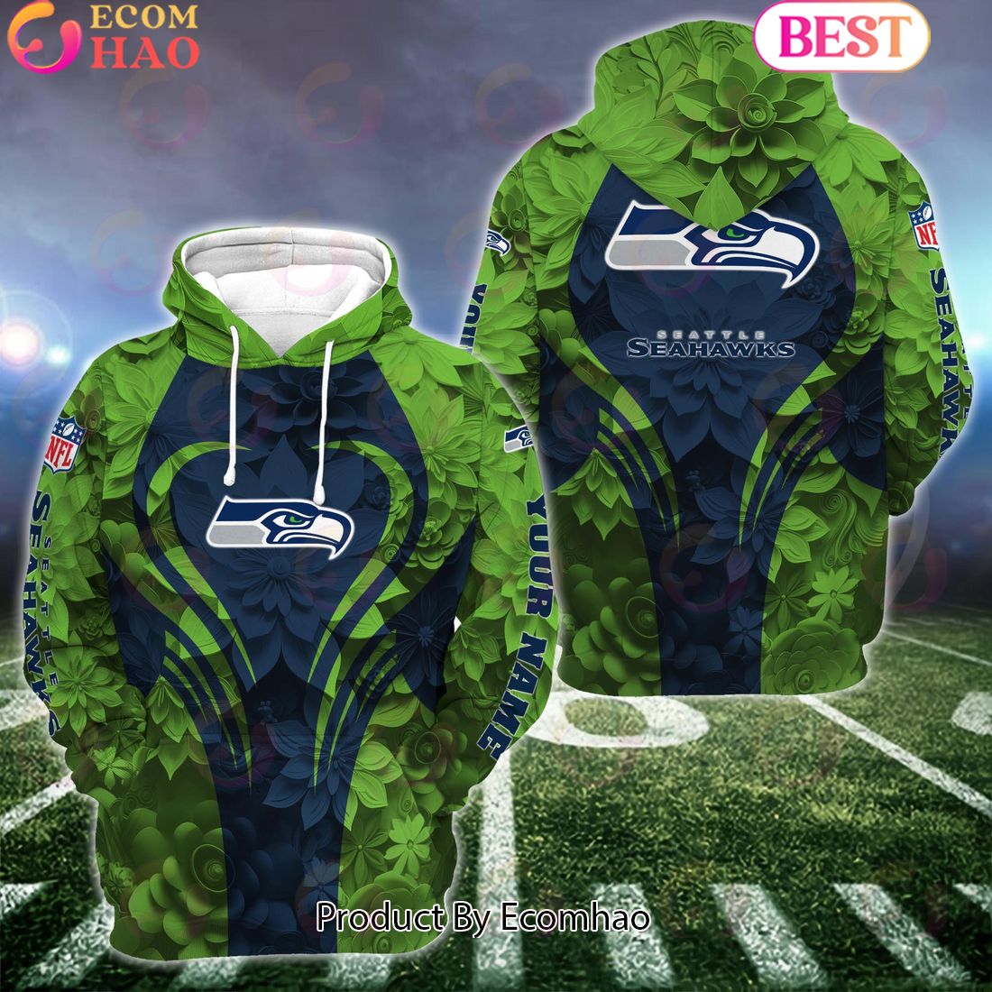 NFL Seattle Seahawks Special Flowers Design Hoodie And Leggings