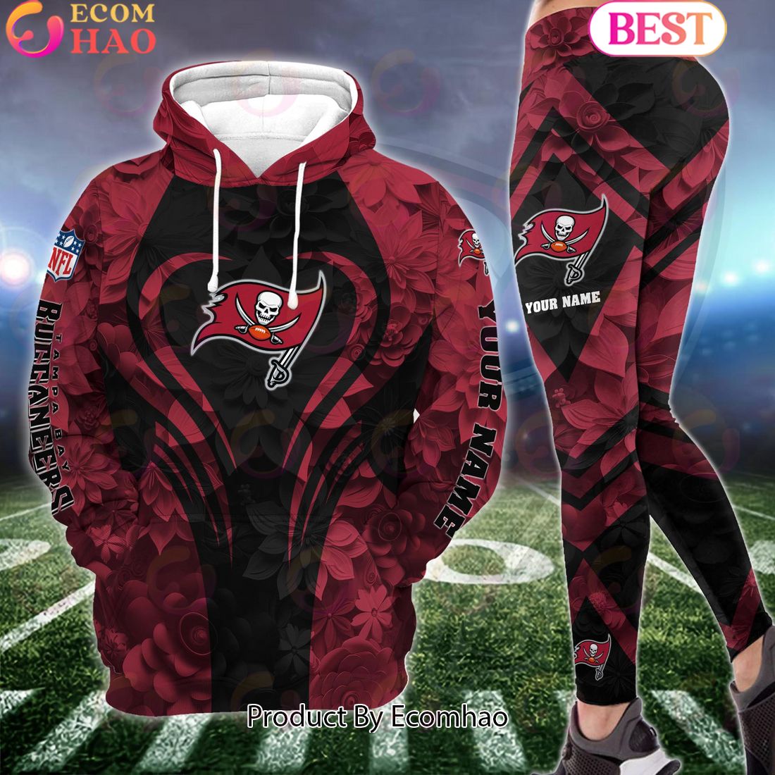 NFL Tampa Bay Buccaneers Special Flowers Design Hoodie And Leggings