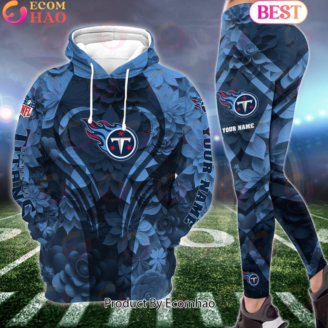 NFL Tennessee Titans Special Flowers Design Hoodie And Leggings