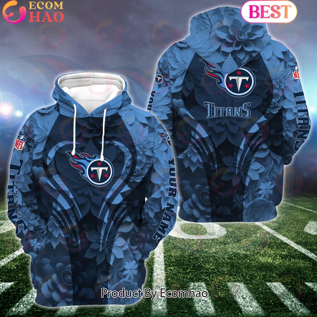 NFL Tennessee Titans Special Flowers Design Hoodie And Leggings