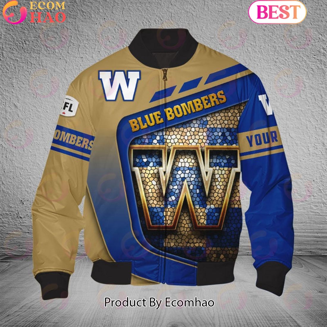 CFL Winnipeg Blue Bombers Glitter Bomber Jacket