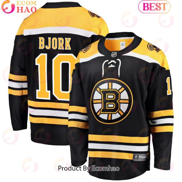 NHL Boston Bruins Anders Bjork Fanatics Branded Black Home Breakaway Player Hockey Jersey