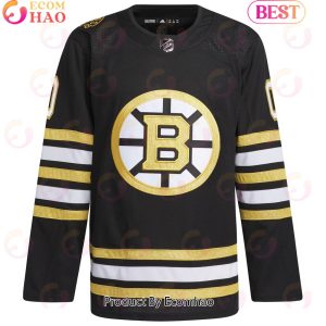 NHL Boston Bruins Black 100th Anniversary Primegreen Authentic Custom Hockey Jersey