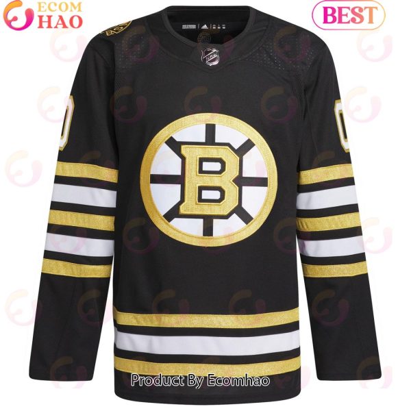 NHL Boston Bruins Black 100th Anniversary Primegreen Authentic Custom Hockey Jersey