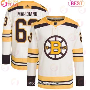 NHL Boston Bruins Brad Marchand Cream Primegreen Authentic Pro Player Hockey Jersey