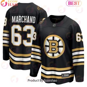 NHL Boston Bruins Brad Marchand Fanatics Branded Black 100th Anniversary Premier Breakaway Player Hockey Jersey