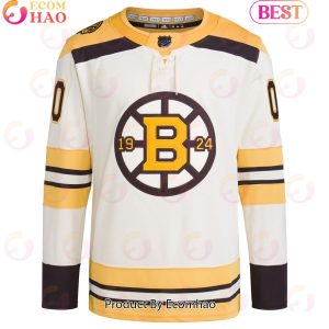 NHL Boston Bruins Cream 100th Anniversary Primegreen Authentic Custom Hockey Jersey