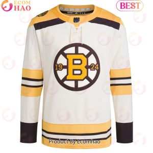 NHL Boston Bruins Cream 100th Anniversary Primegreen Authentic Hockey Jersey