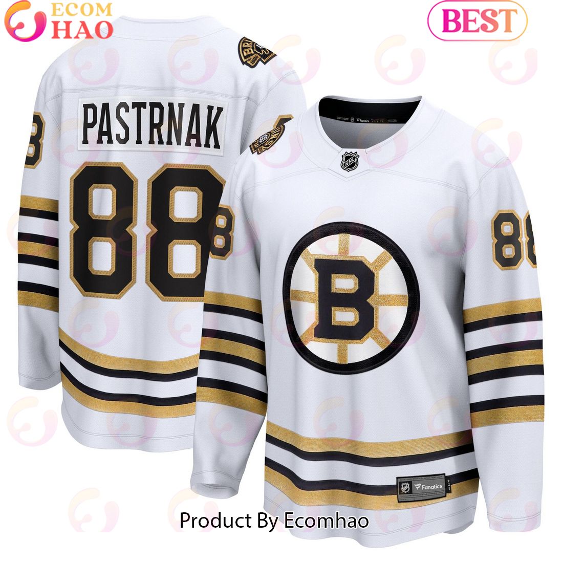 NHL Boston Bruins David Pastrnak Fanatics Branded Black 100th Anniversary Premier Breakaway Player Hockey Jersey