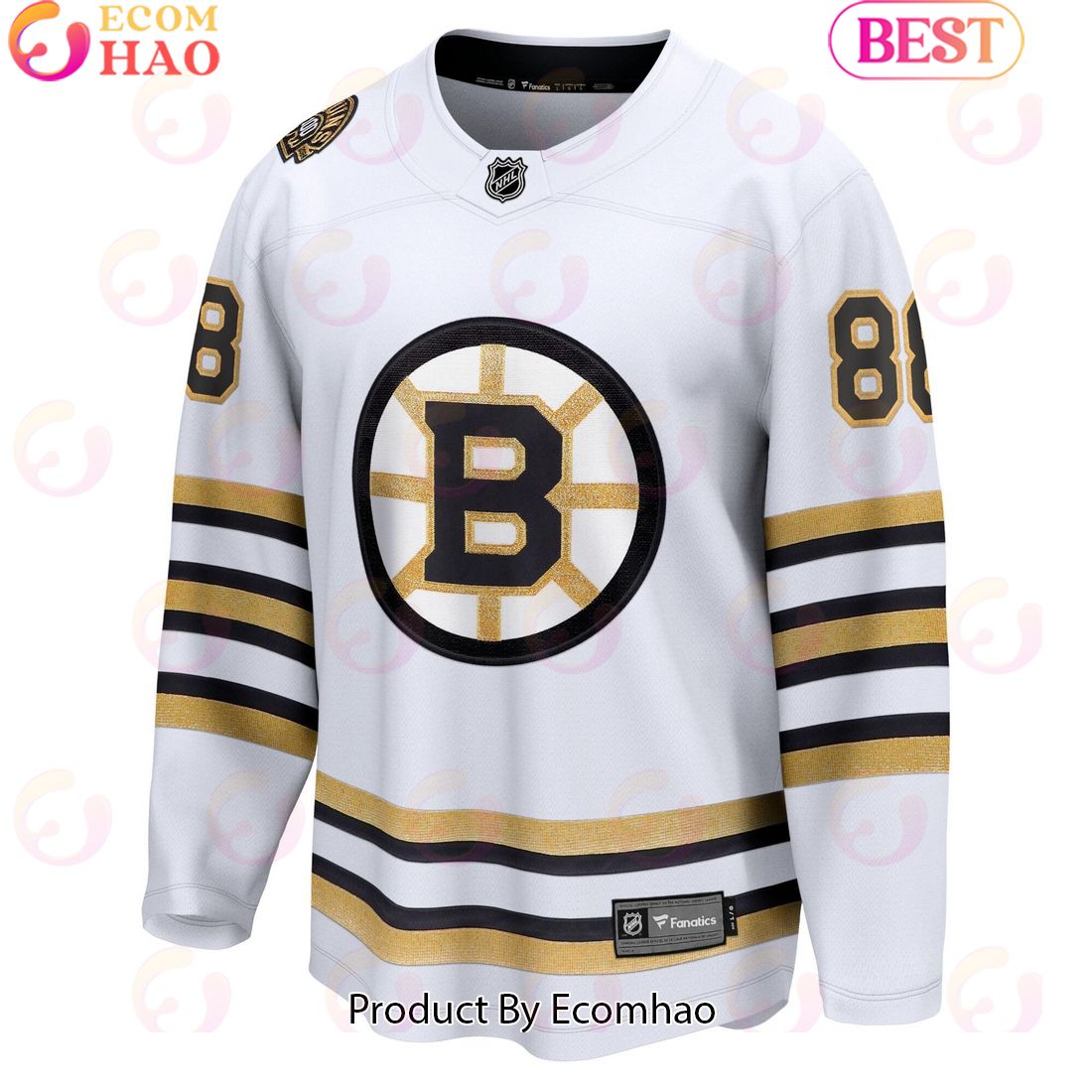 NHL Boston Bruins David Pastrnak Fanatics Branded White 100th Anniversary Premier Breakaway Player Hockey Jersey