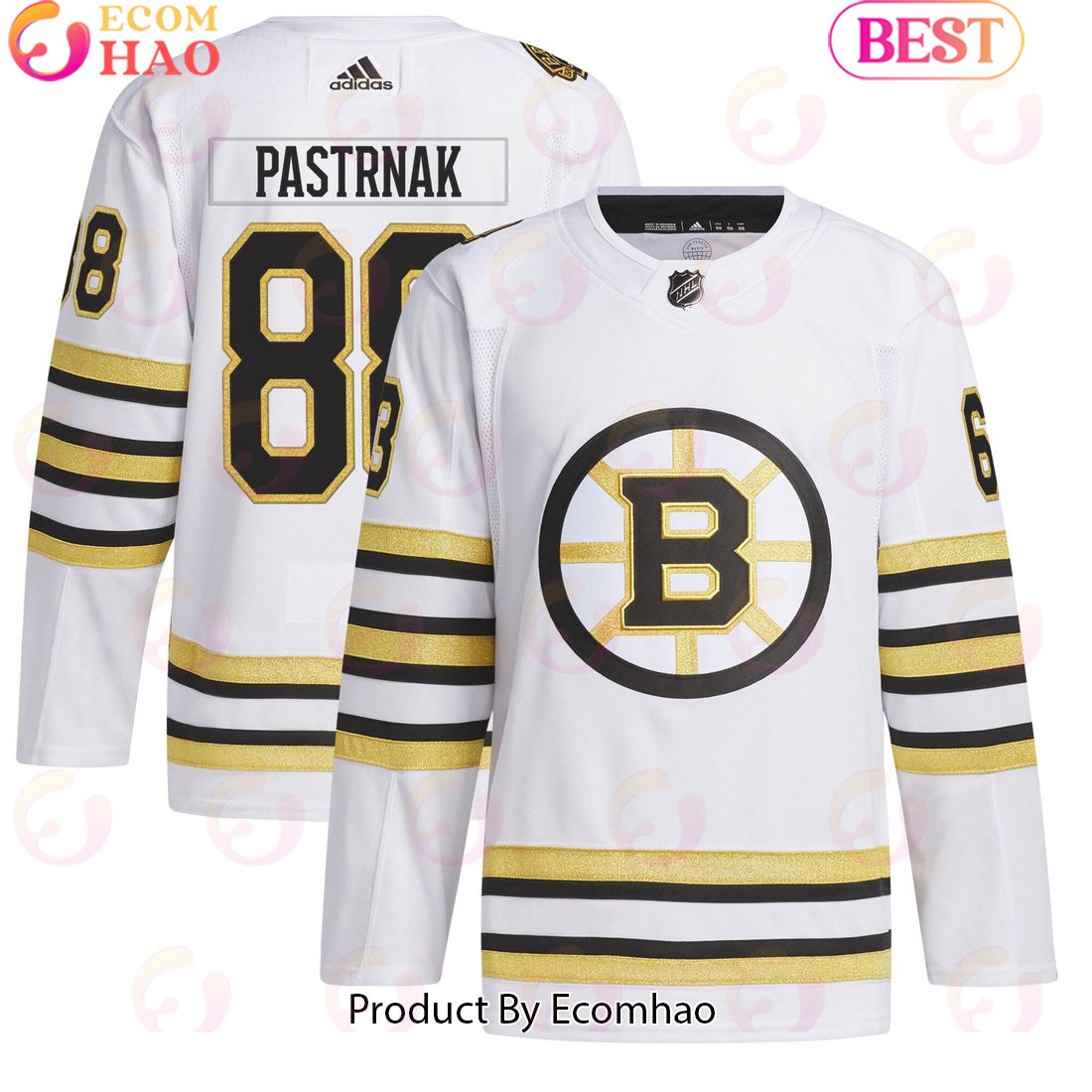 NHL Boston Bruins David Pastrnak White Primegreen Authentic Pro Player Hockey Jersey