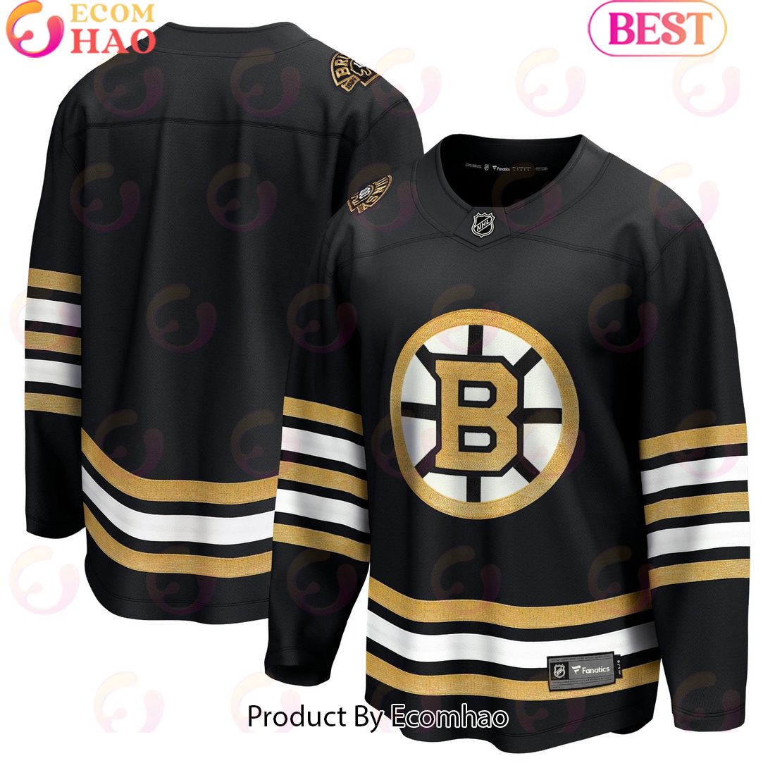 NHL Boston Bruins Fanatics Branded Black 100th Anniversary Premier Breakaway Hockey Jersey