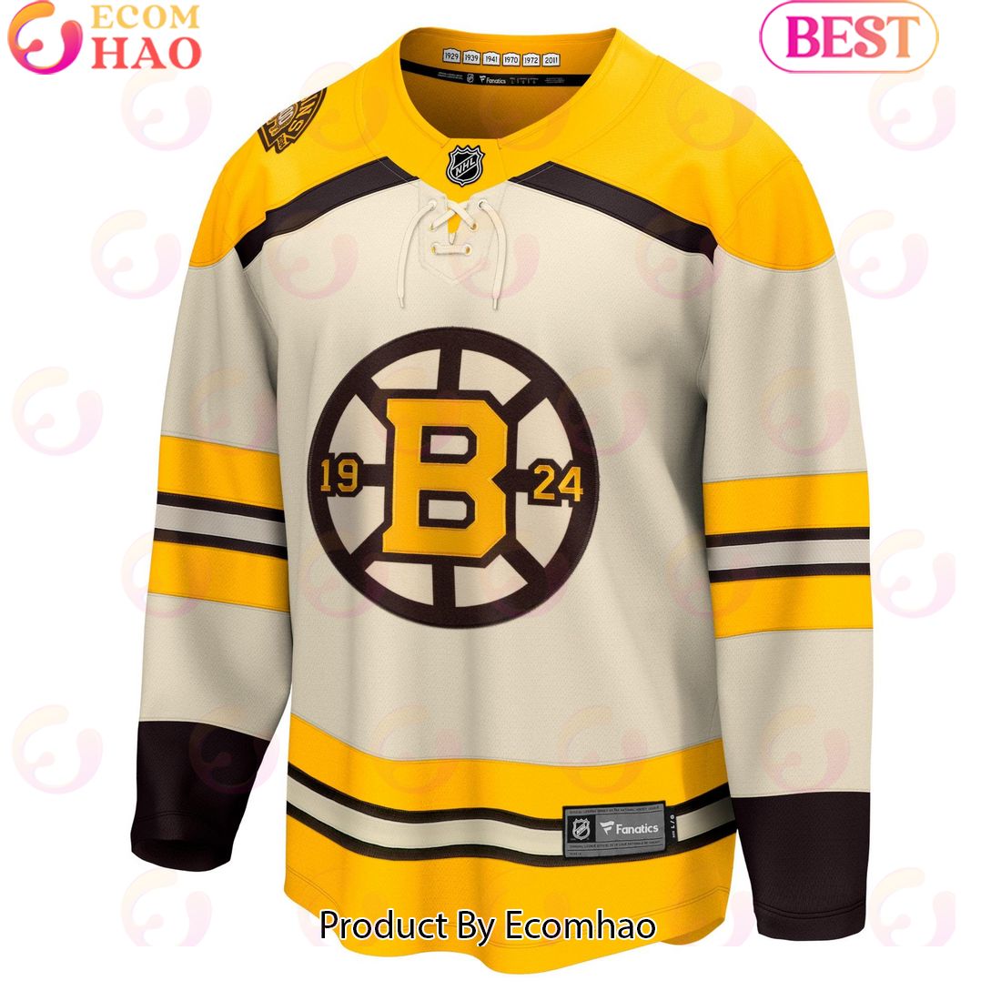 NHL Boston Bruins Fanatics Branded Cream 100th Anniversary Premier Breakaway Hockey Jersey