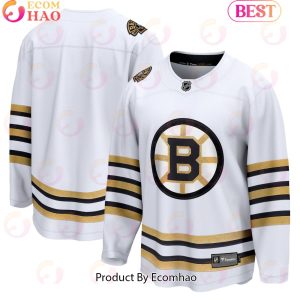 NHL Boston Bruins Fanatics Branded White 100th Anniversary Premier Breakaway Hockey Jersey