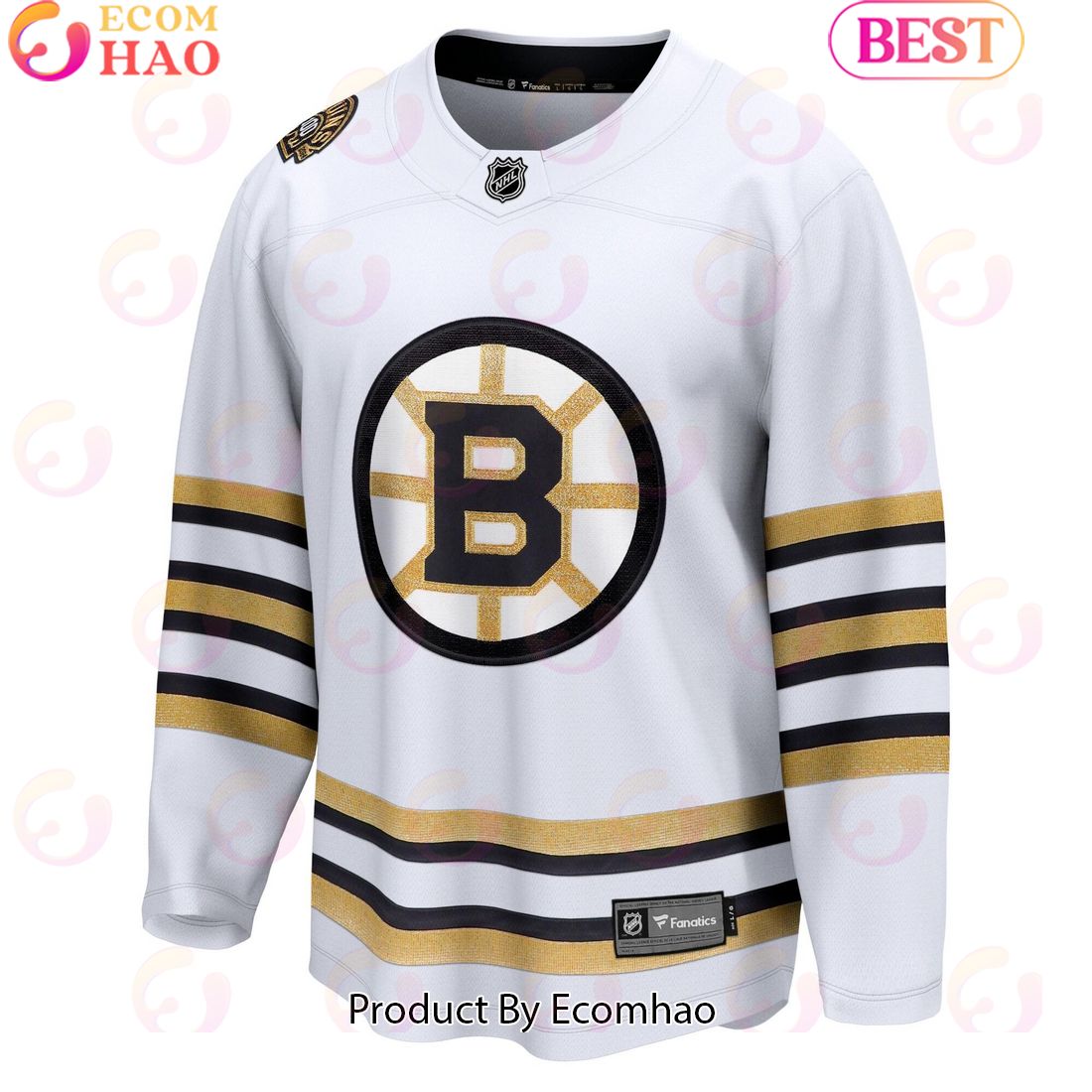 NHL Boston Bruins Fanatics Branded White 100th Anniversary Premier Breakaway Hockey Jersey