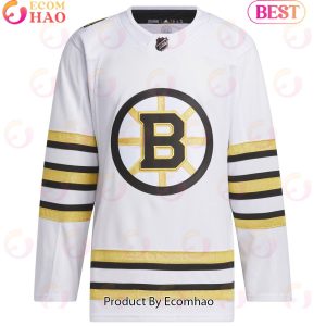 NHL Boston Bruins White 100th Anniversary Primegreen Authentic Hockey Jersey