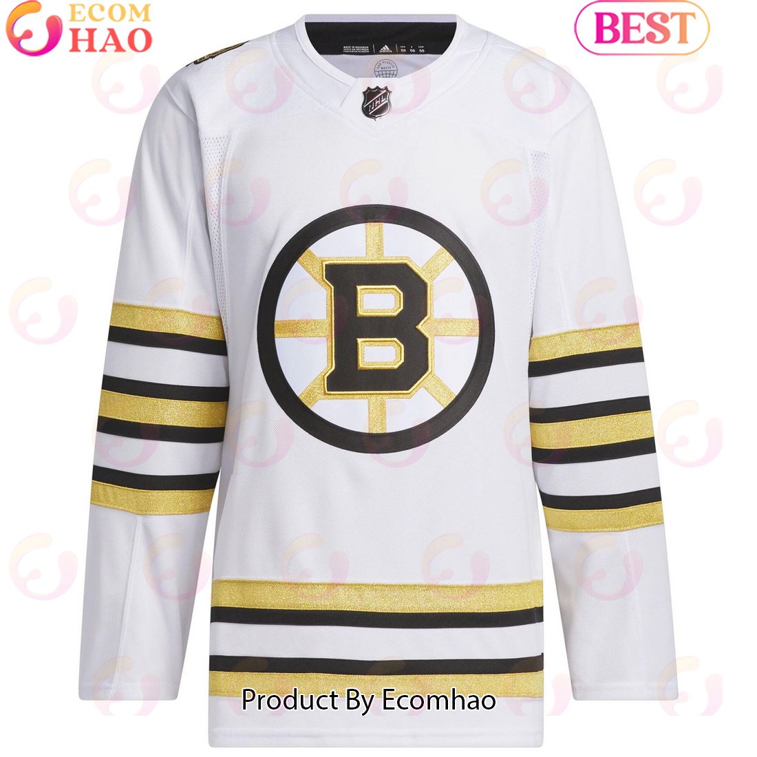 NHL Boston Bruins White 100th Anniversary Primegreen Authentic Hockey Jersey