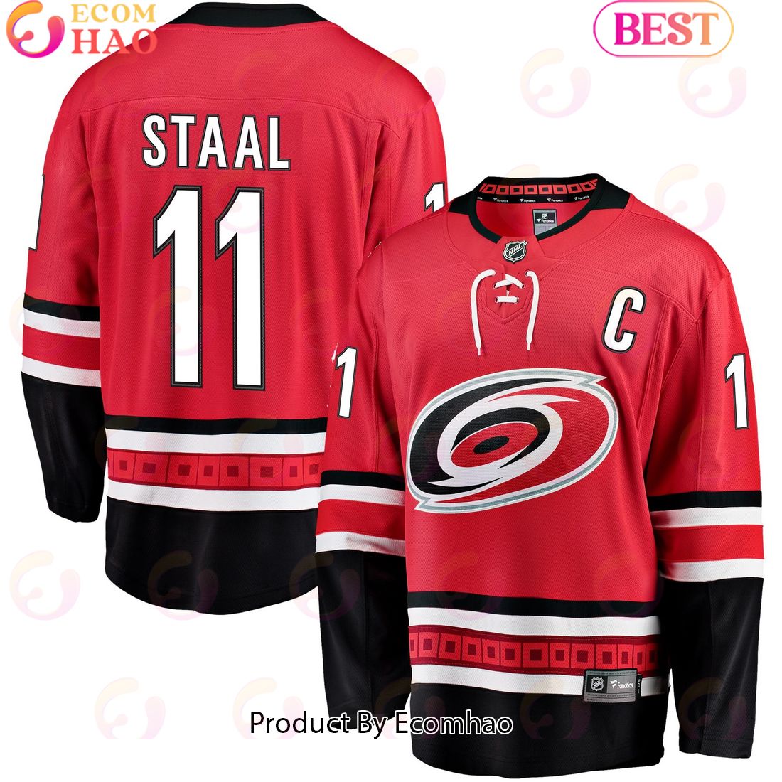 NHL Carolina Hurricanes Jordan Staal Fanatics Branded Red Alternate Breakaway Hockey Jersey