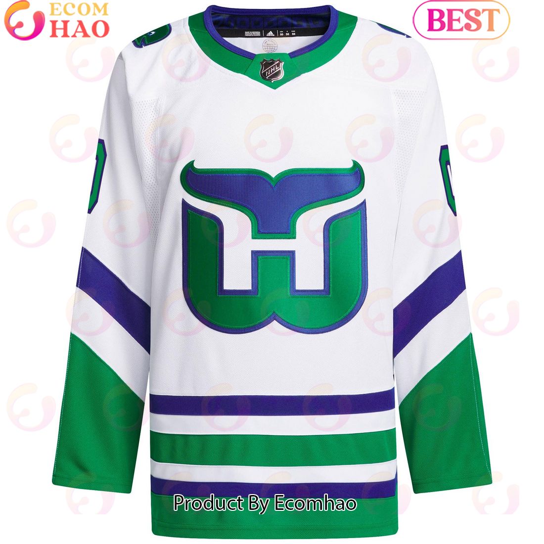 NHL Carolina Hurricanes White Whalers Primegreen Custom Hockey Jersey