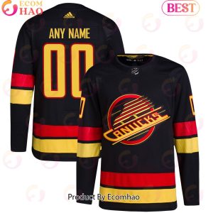 NHL Vancouver Canucks Black Alternate Authentic Pro Primegreen Custom Hockey Jersey