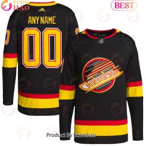 NHL Vancouver Canucks Black Retro Primegreen Authentic Pro Custom Hockey Jersey