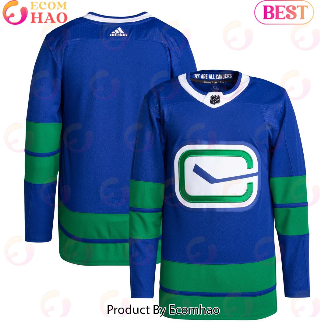 NHL Vancouver Canucks Filip Hronek Fanatics Branded Blue Home Breakaway Hockey Jersey