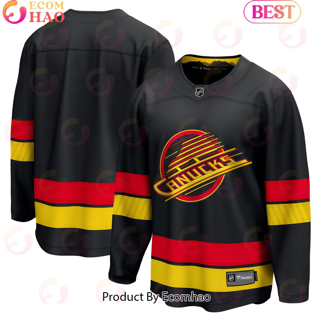 NHL Vancouver Canucks Fanatics Branded Black Alternate – 202223 Premier Breakaway Hockey Jersey