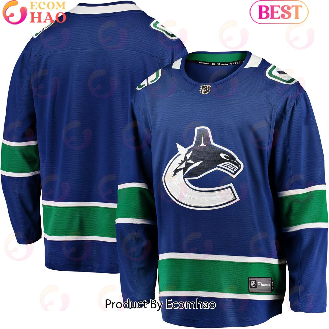 NHL Vancouver Canucks Fanatics Branded Blue Home Team Breakaway Hockey Jersey