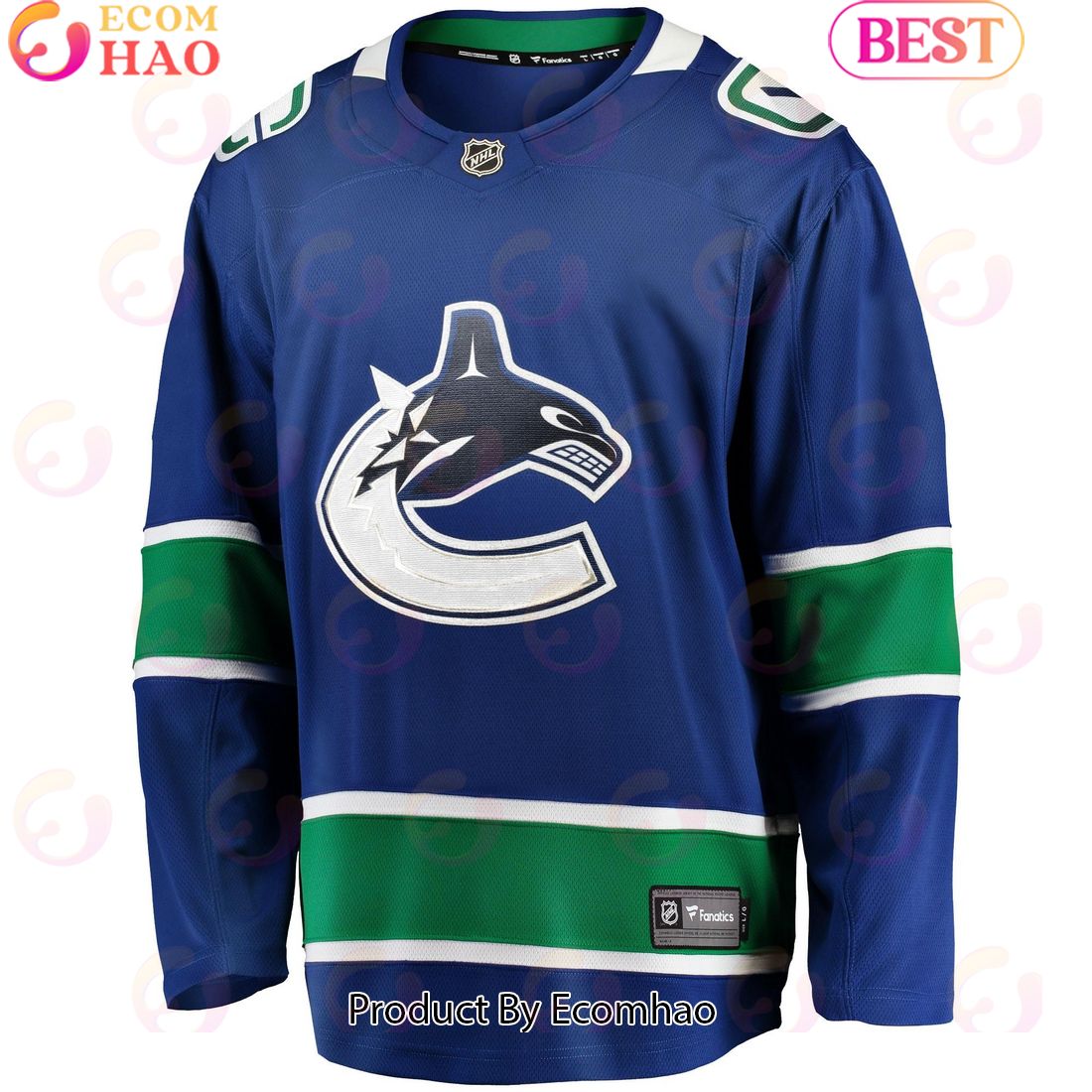 NHL Vancouver Canucks Fanatics Branded Blue Home Team Breakaway Hockey Jersey