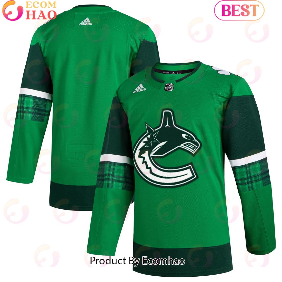 NHL Vancouver Canucks Kelly Green 2023 St. Patrick’s Day Primegreen Authentic Hockey Jersey