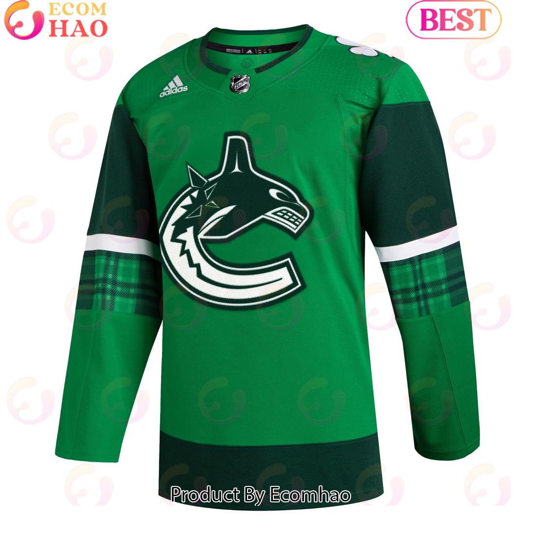 NHL Vancouver Canucks Kelly Green 2023 St. Patrick’s Day Primegreen Authentic Hockey Jersey