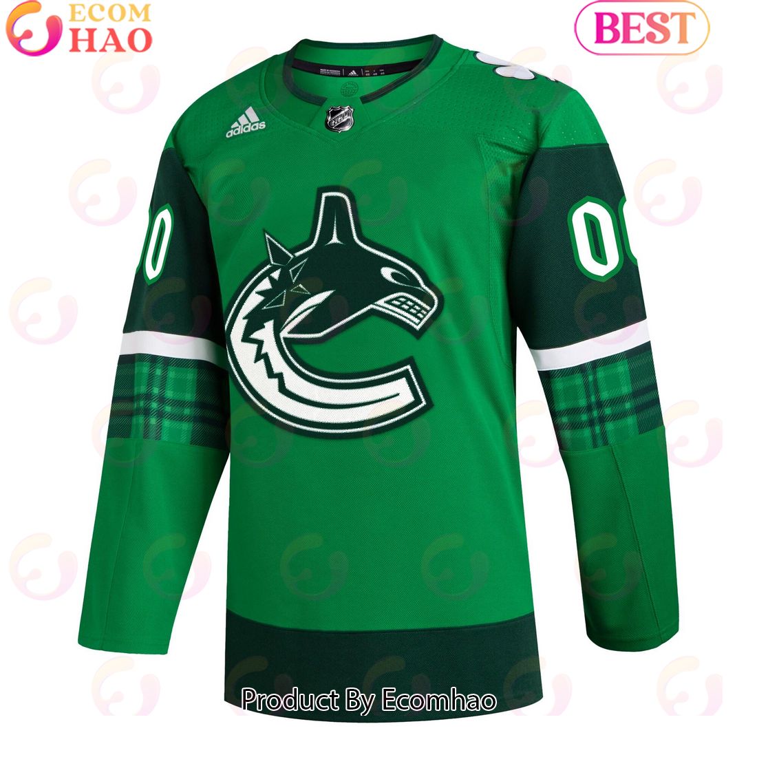 NHL Vancouver Canucks Kelly Green St. Patrick’s Day Authentic Custom Hockey Jersey