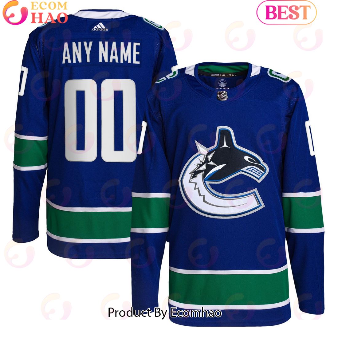 NHL Vancouver Canucks Royal Home Primegreen Authentic Pro Custom Hockey Jersey