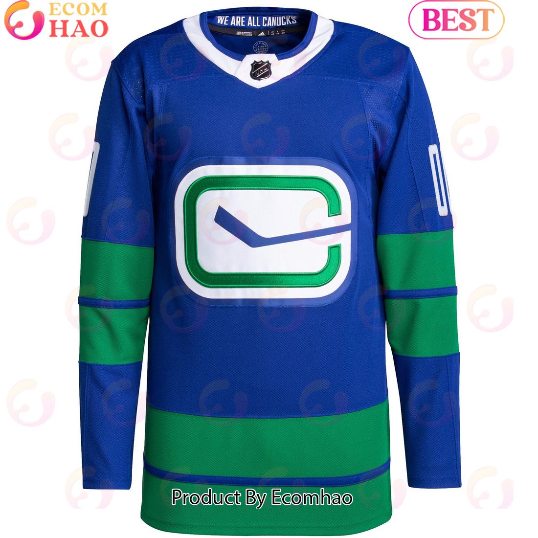 NHL Vancouver Canucks Royal Primegreen Authentic Pro Custom Hockey Jersey