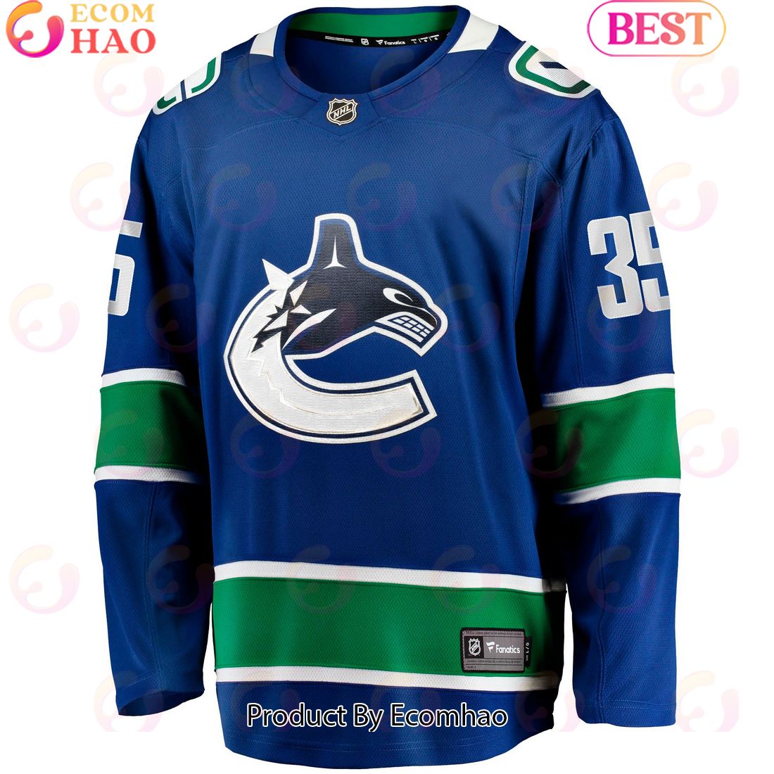 NHL Vancouver Canucks Thatcher Demko Fanatics Branded Blue Home Breakaway Hockey Jersey