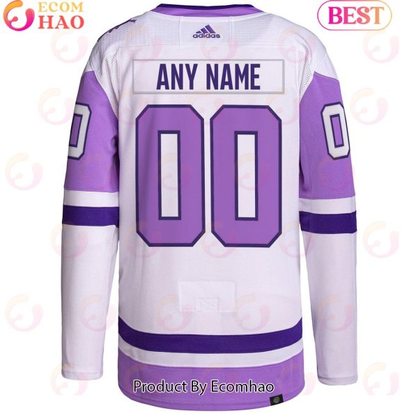 NHL Vancouver Canucks Whitepurple Hockey Fights Cancer Primegreen Authentic Custom Hockey Jersey