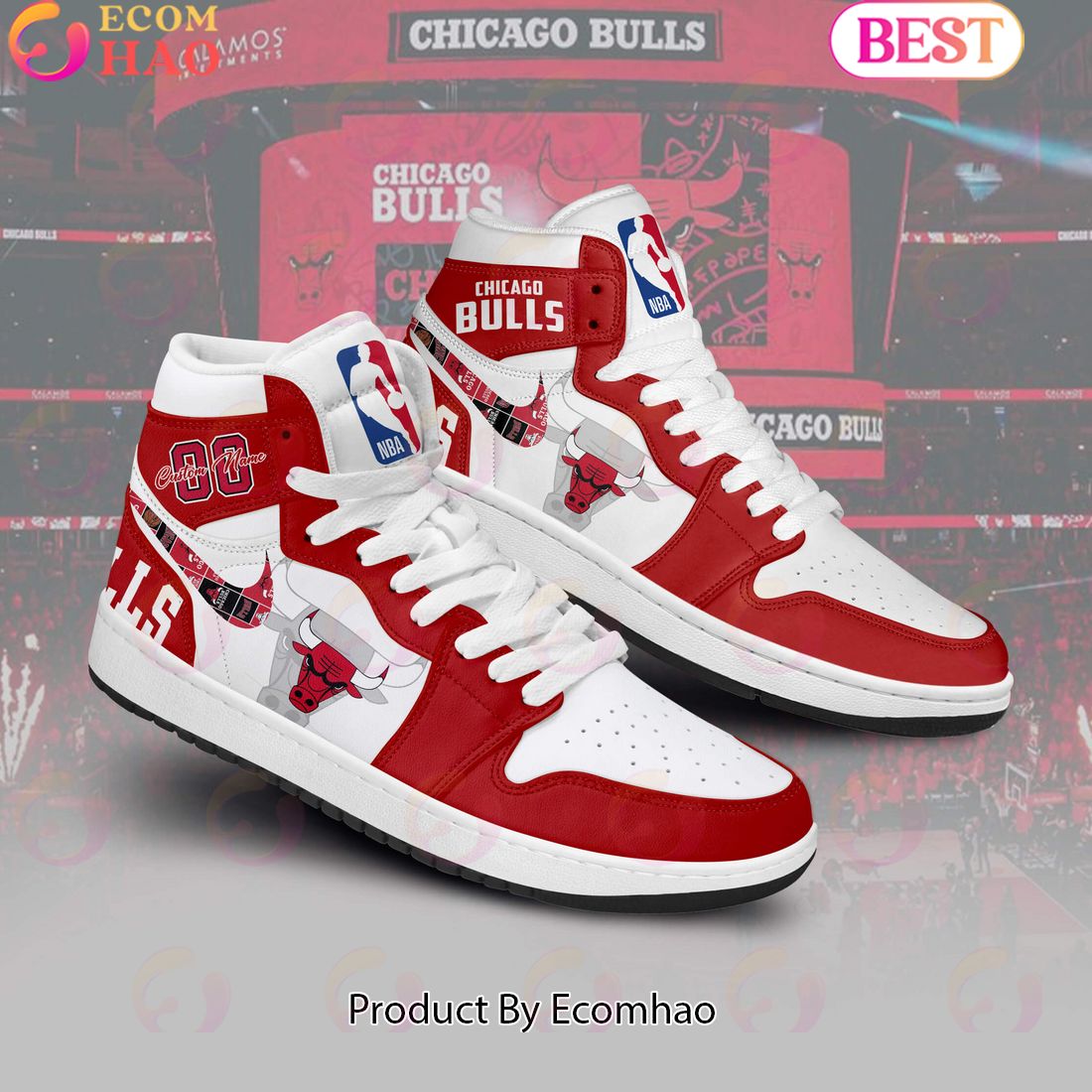 Custom Your Name NBA Chicago Bulls Air Jordan 1 Sneakers