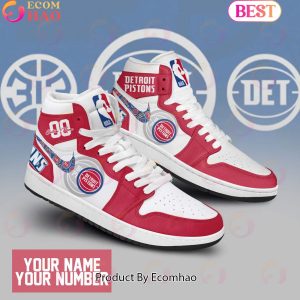 Custom Your Name NBA Detroit Pistons Air Jordan 1 Sneakers