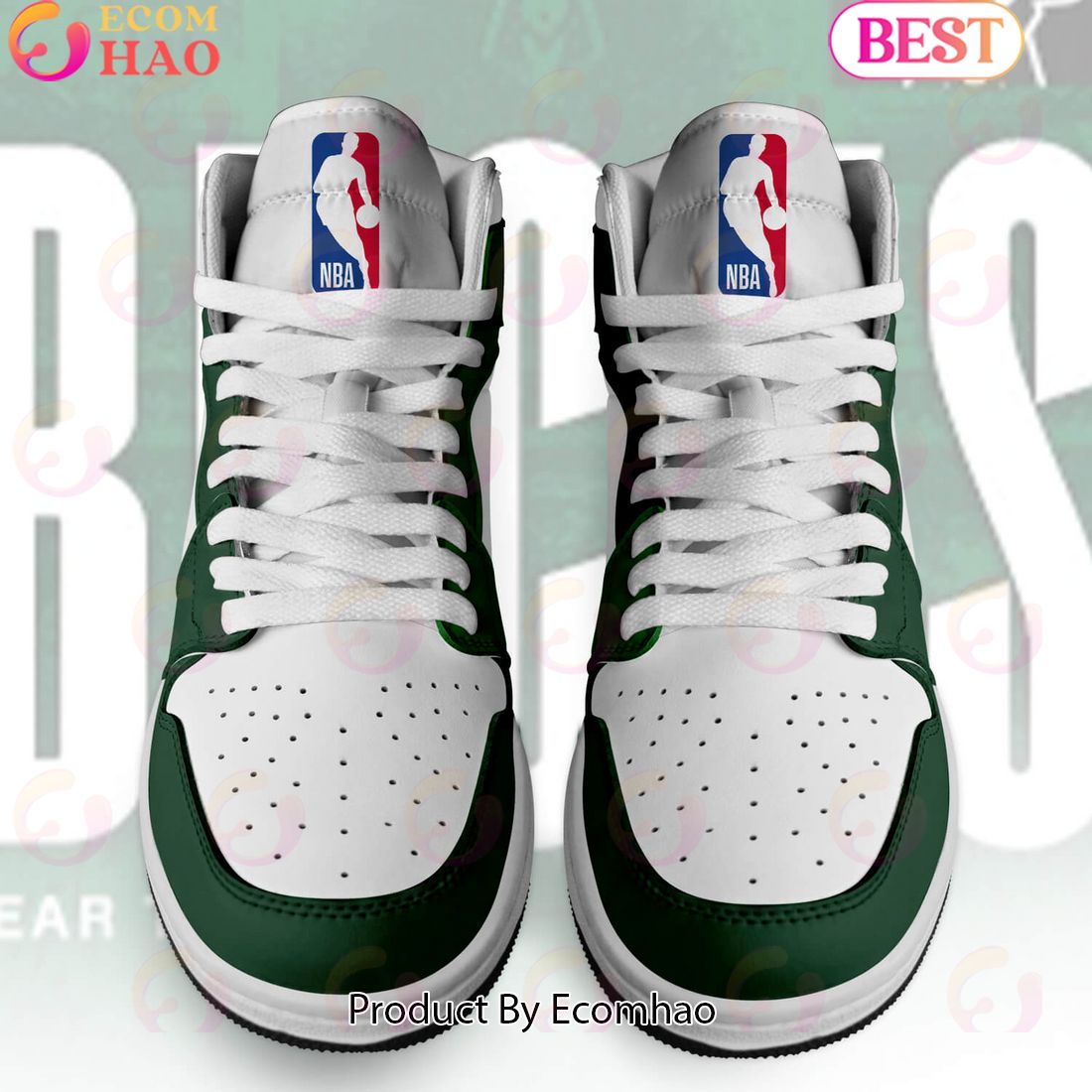 Custom Your Name NBA Milwaukee Bucks Air Jordan 1 Sneakers