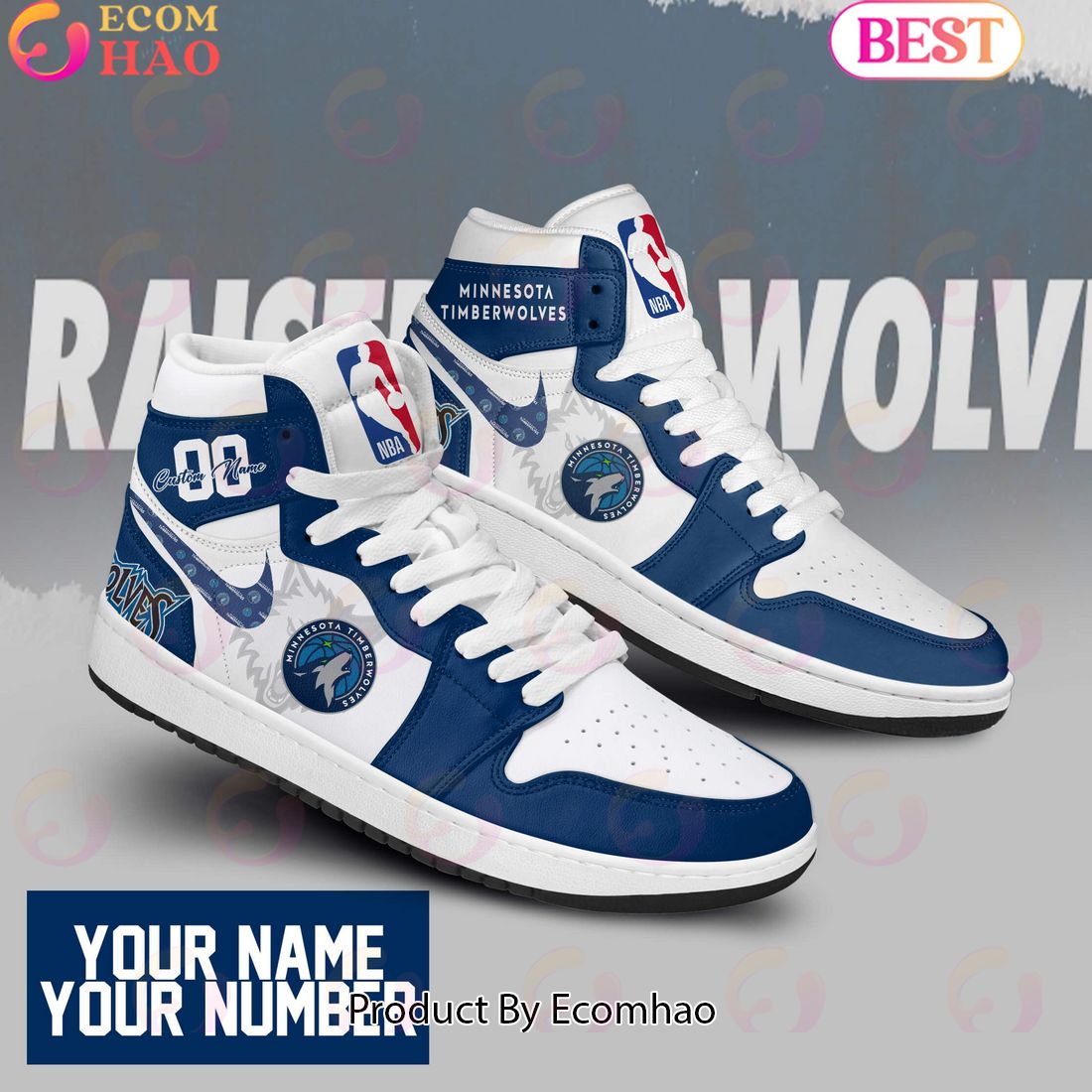 Custom Your Name NBA Memphis Grizzlies Air Jordan 1 Sneakers