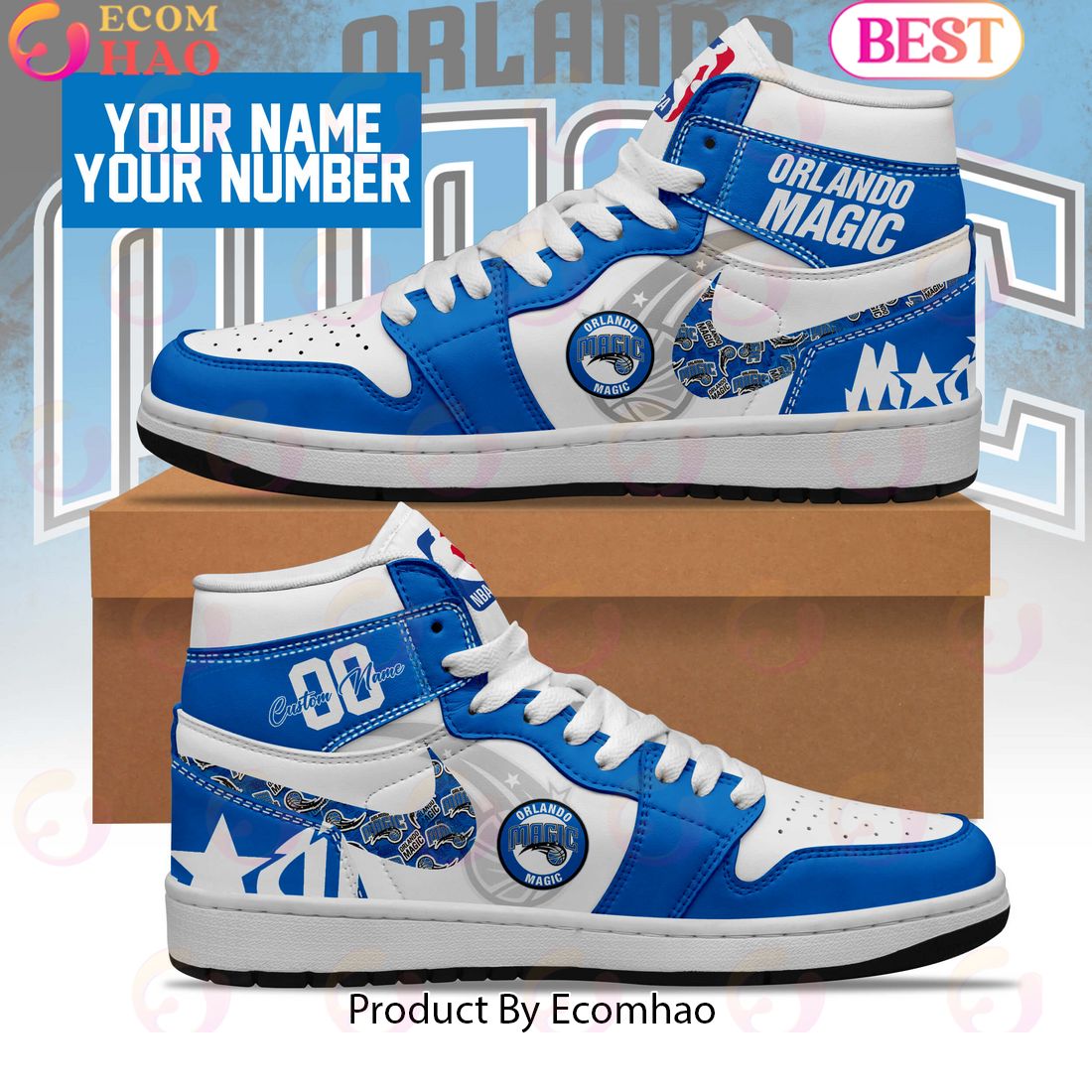 Custom Your Name NBA Orlando Magic Air Jordan 1 Sneakers