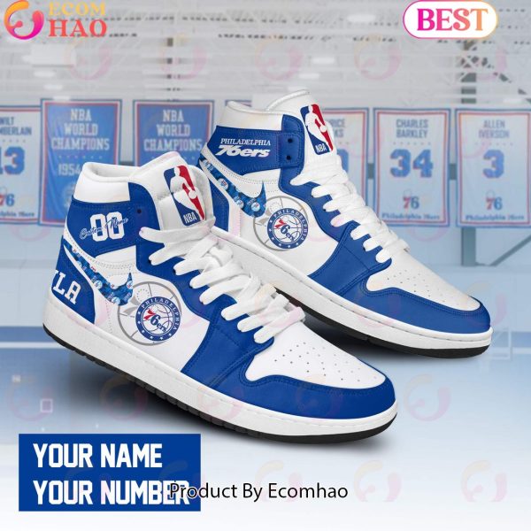 Custom Your Name NBA Philadelphia 76Ers Air Jordan 1 Sneakers - Ecomhao ...