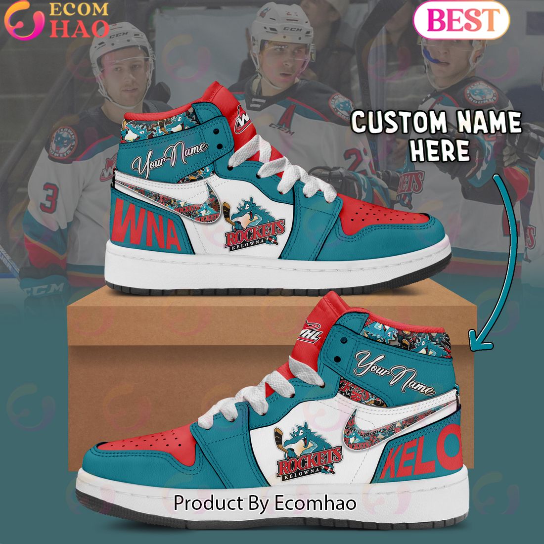 Custom Name WHL Prince Albert Raiders Air Jordan 1, Hightop