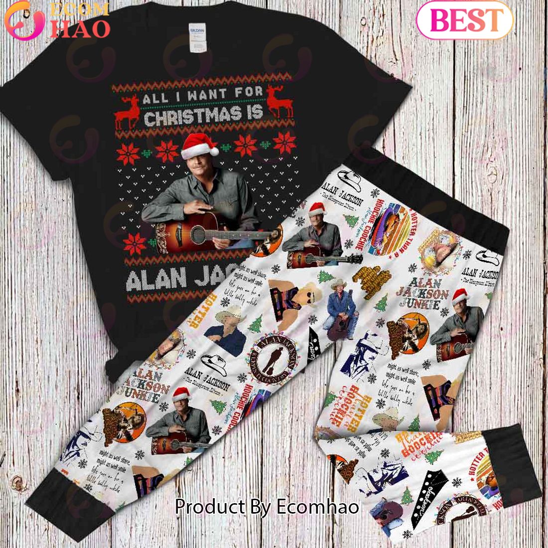 Alan Jackson Pajamas Set Christmas Gift For Family, Best Pajamas For Music