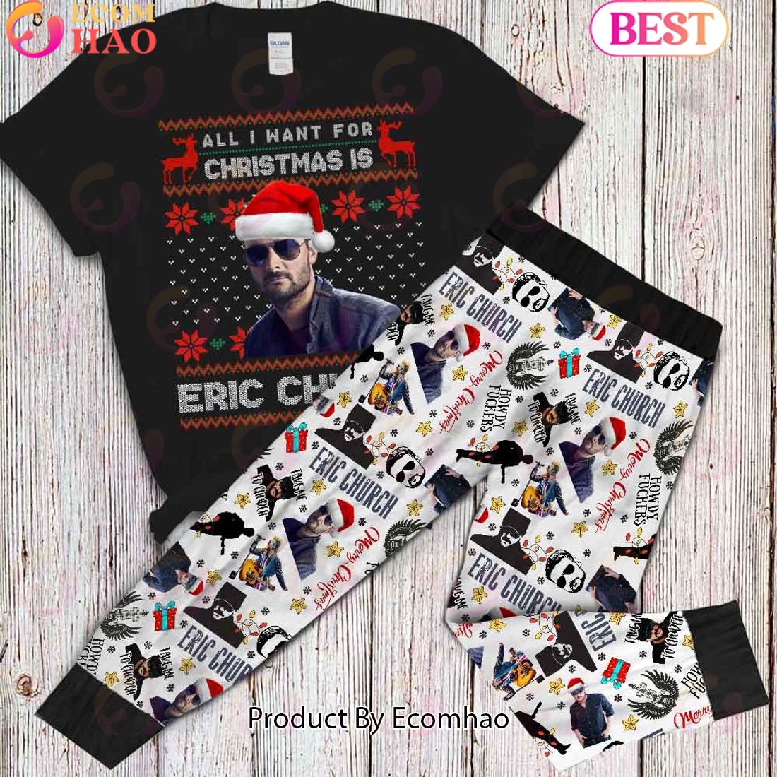 All I Want For Christmas is Eric Church Pajamas Set Christmas Gift For Family, Best Pajamas For Music