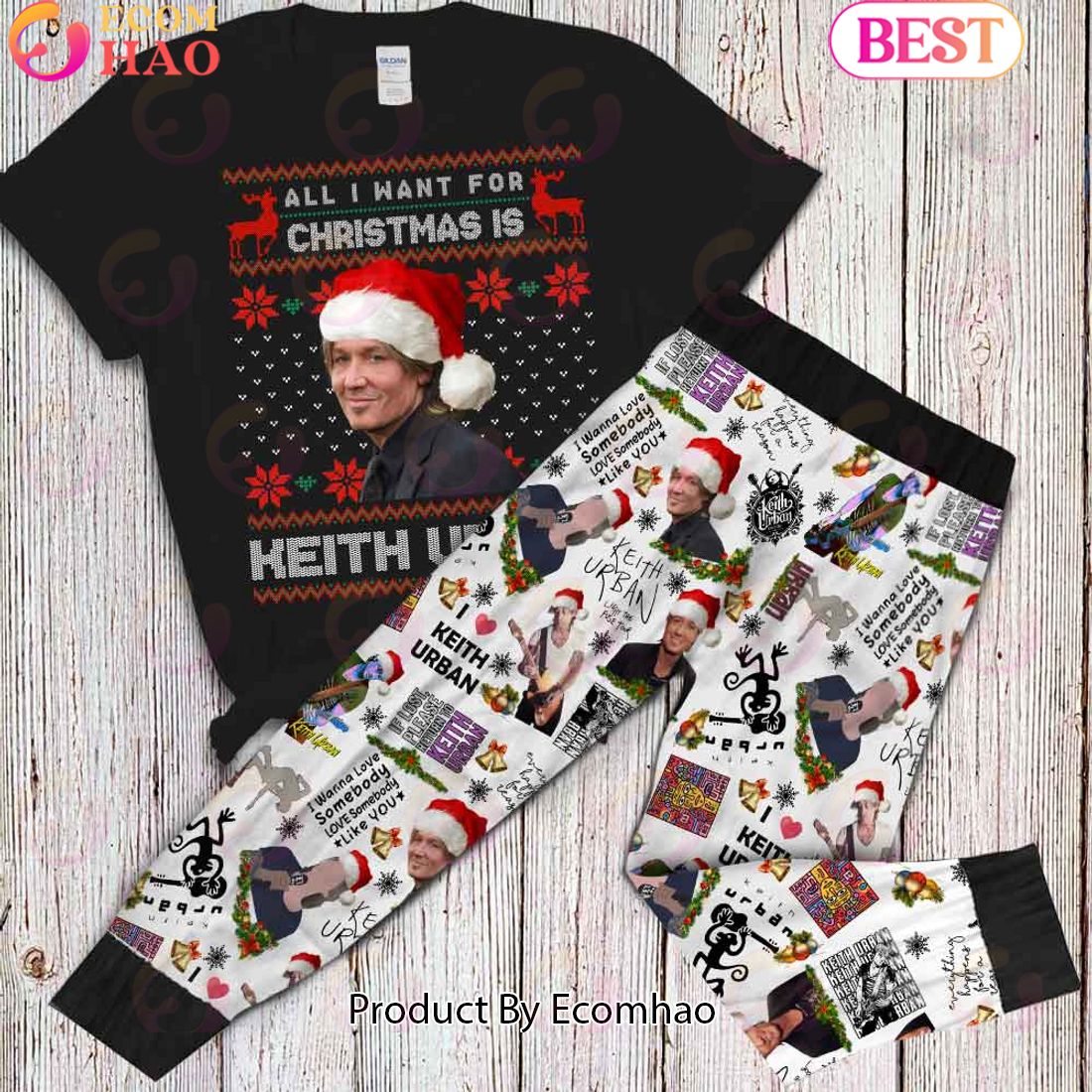 All I Want For Christmas is Keith Urban Pajamas Set Christmas Gift For Family, Best Pajamas For Music