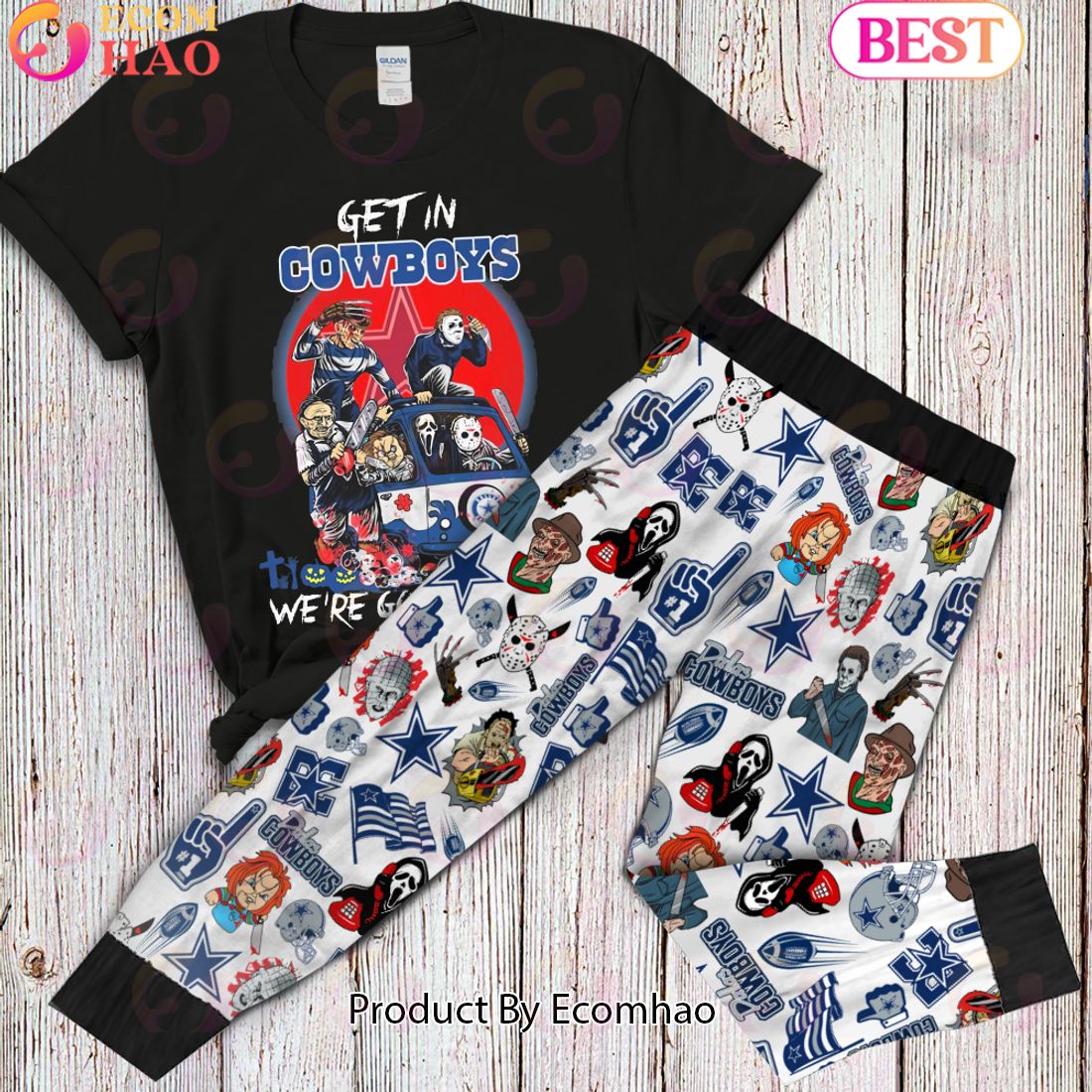 Cowboys Characters Movies Halloween Pajamas, Halloween Pajamas Gift, Pajamas For Gifts, Holiday Pajamas For Family