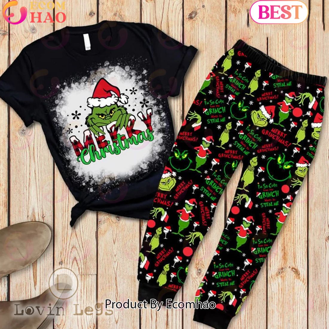 Cute Grinch Merry Christmas Pajamas Set_ Christmas Gift For Family